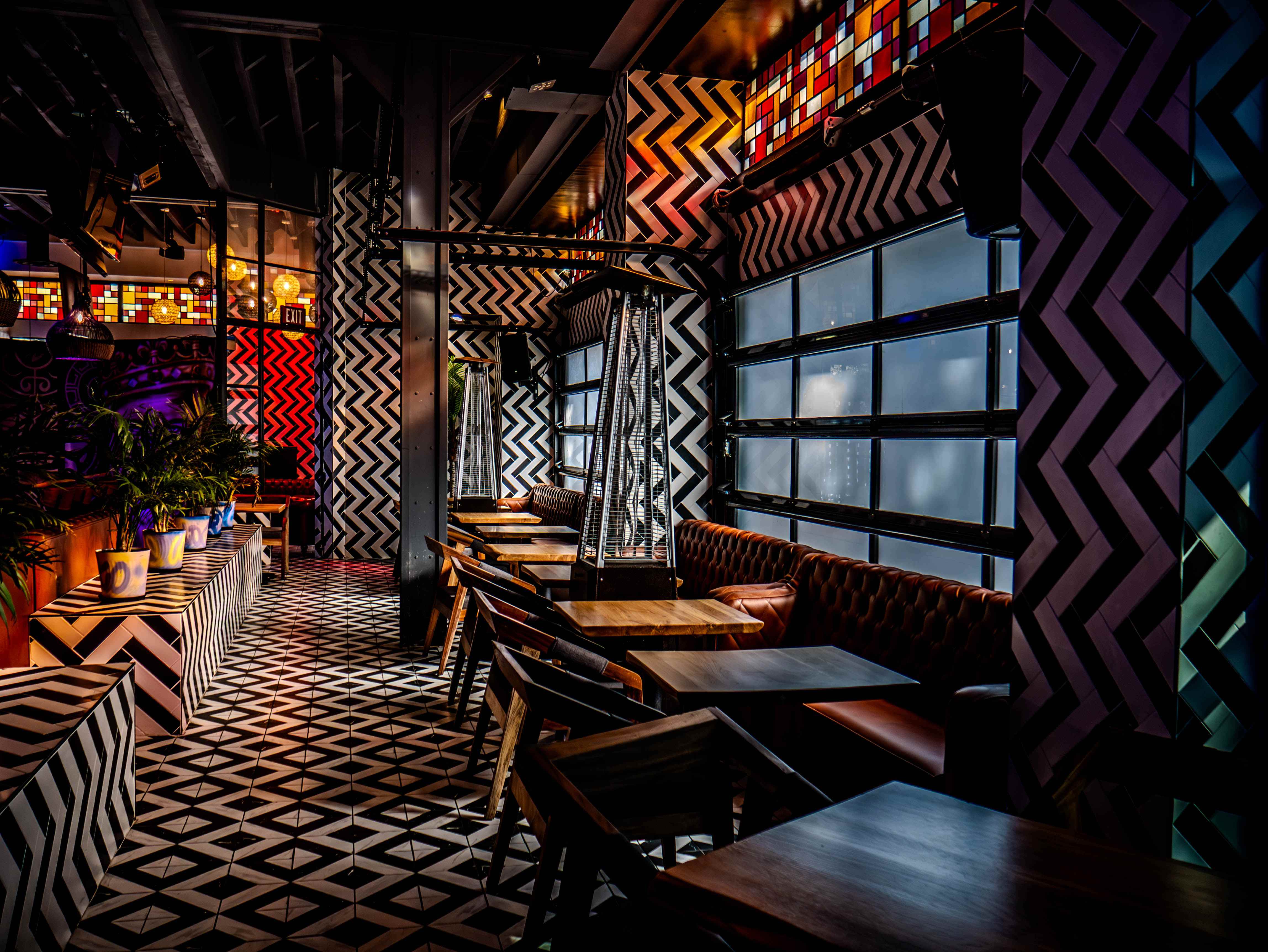 Mas Loco Cantina Main Hall with Neon Signage